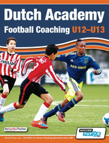 Three young boys compete for the ball—one in a red and white striped jersey, one in red, and one in a blue and yellow Ajax kit—during SoccerTutor’s Dutch Academy Football Coaching U12-13 - Technical and Tactical Practices from Top Dutch Coaches.